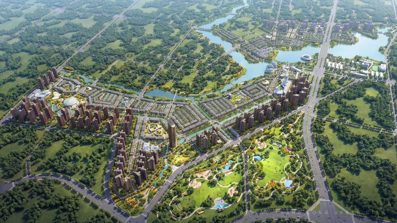 Phối cảnh dự án Khu đô thị đa mục tiêu Bắc Thăng Long Urban City (Ảnh: CĐT).